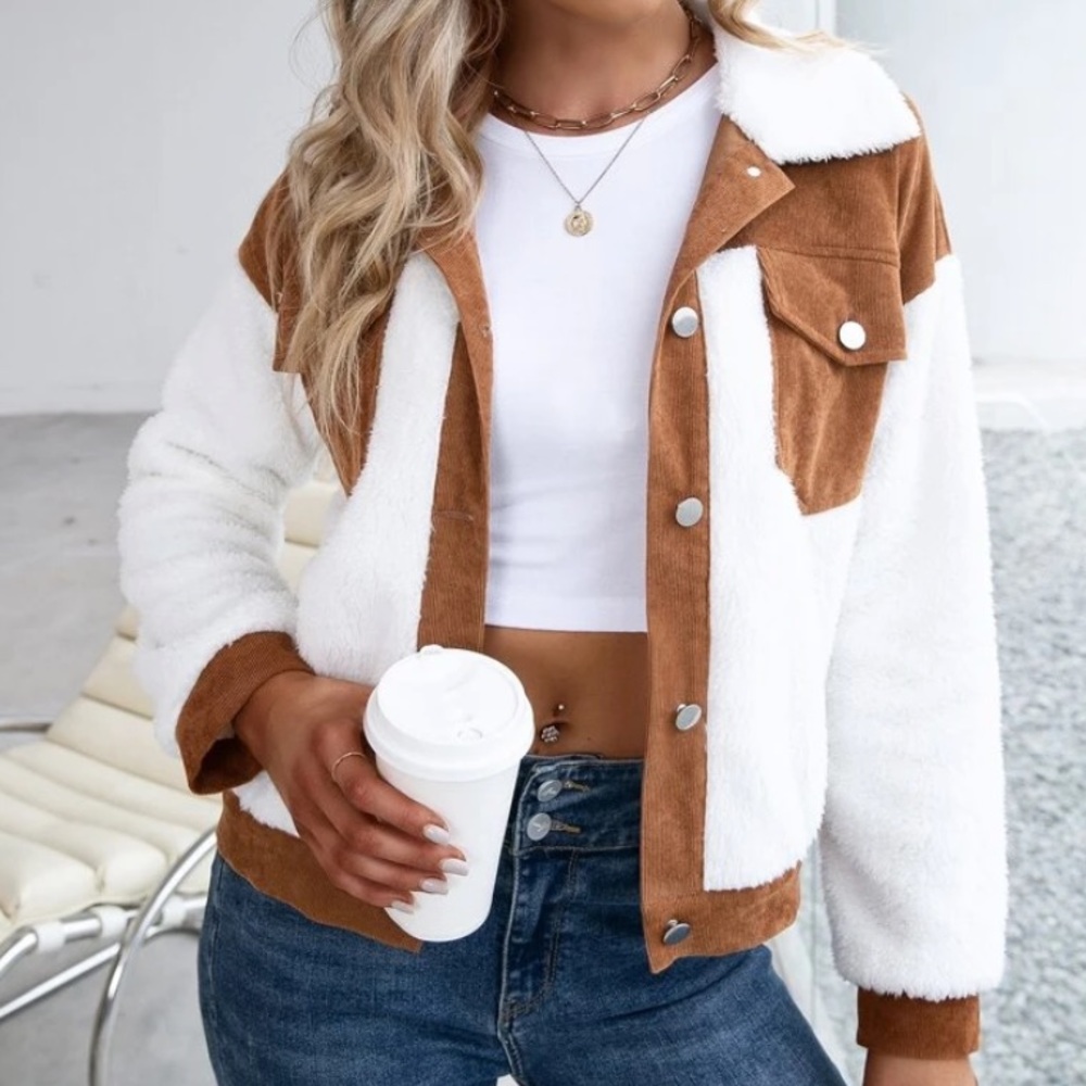 SOLD OUT Corduroy Teddy Button Up Pocket Jacket - Picture 2 of 3